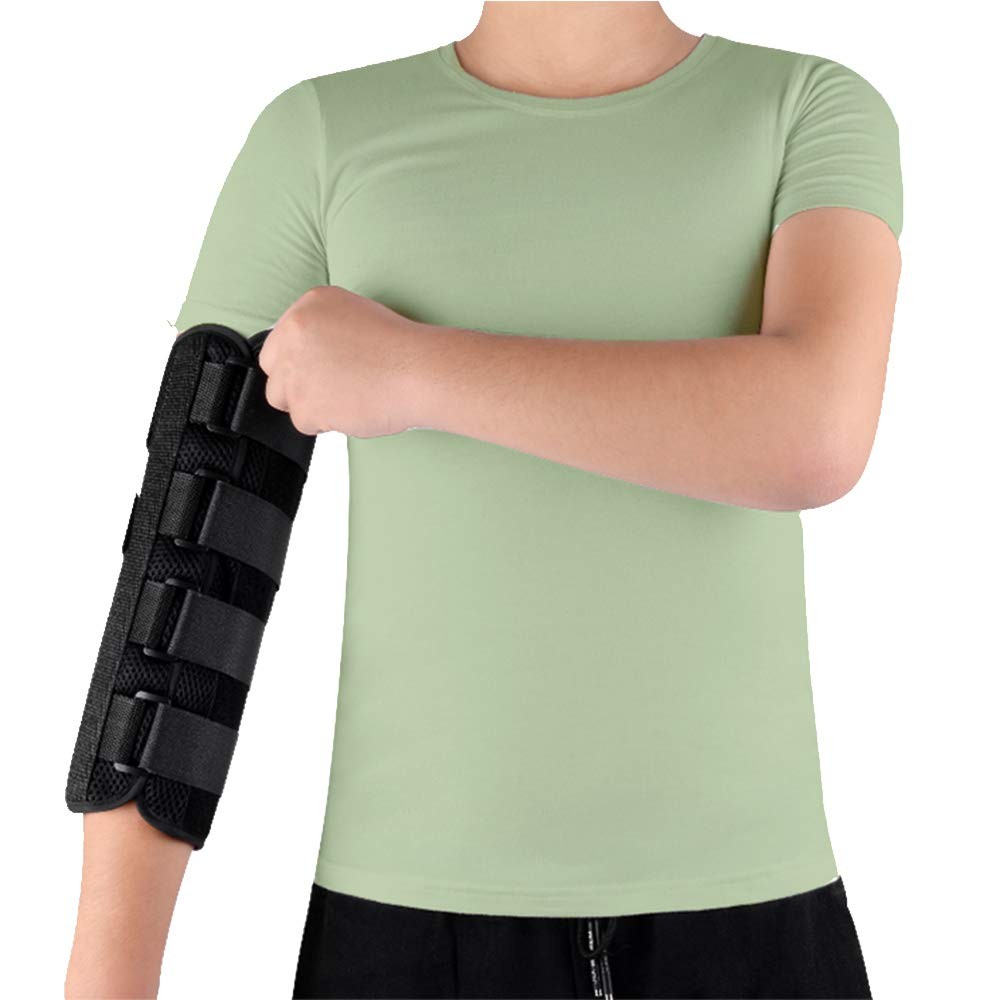 Mybow Elbow Brace, Cubital Tunnel Night Splint, Arm Large, Black (Large)