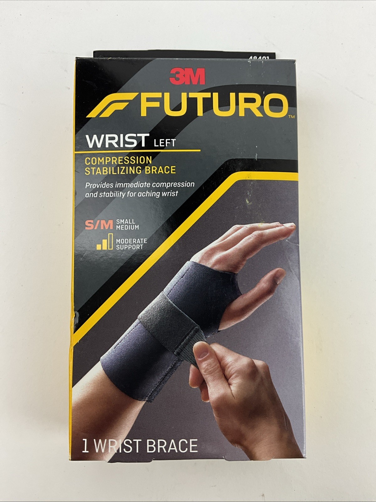 Futuro Wrist Compression Stabilizing Brace Left Hand (Black) Small/Medium