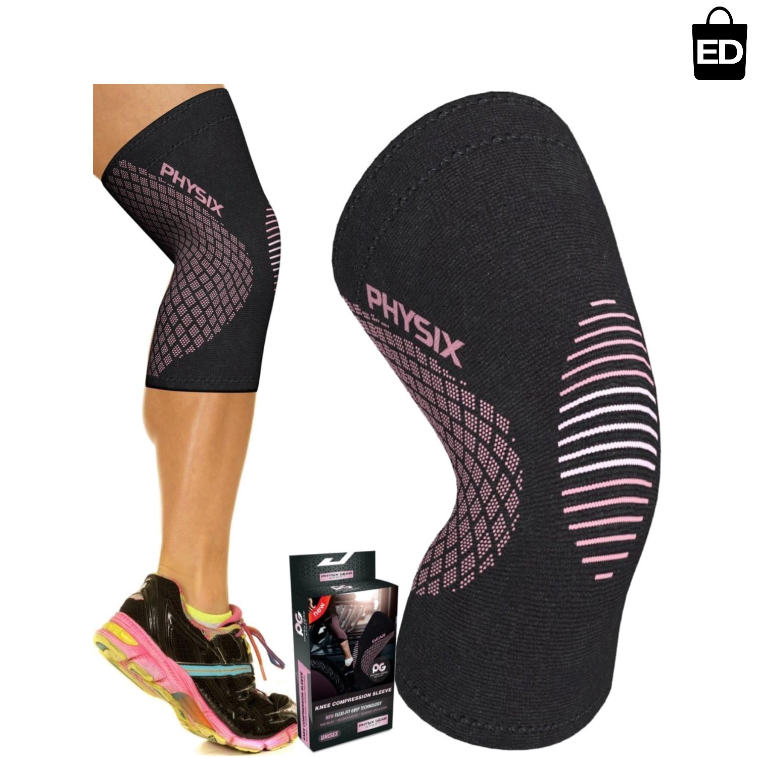 Physix Gear XXL Knee Compression Sleeve for Ultimate Joint Support & Stability