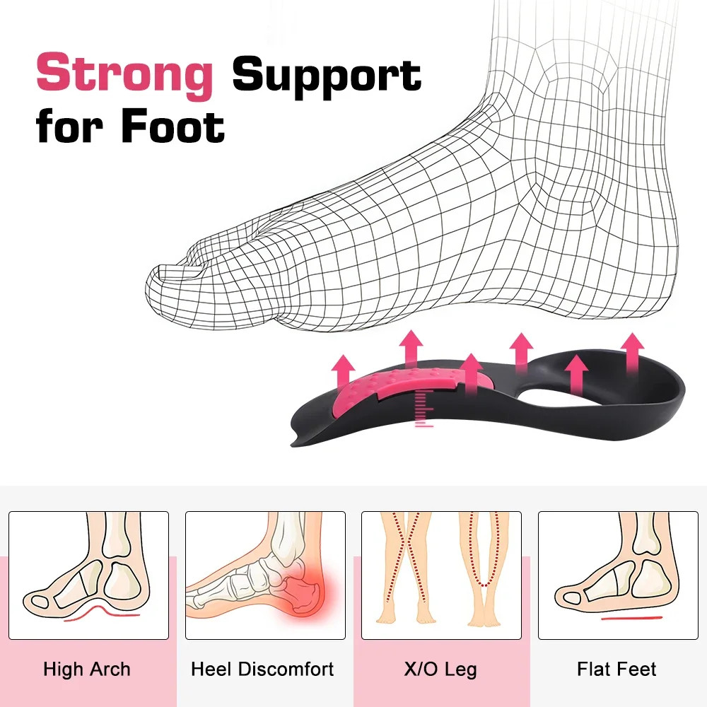 Arch Support Orthopedic Insole For Walk With Arch Half Pad X/O Type Leg Wearable