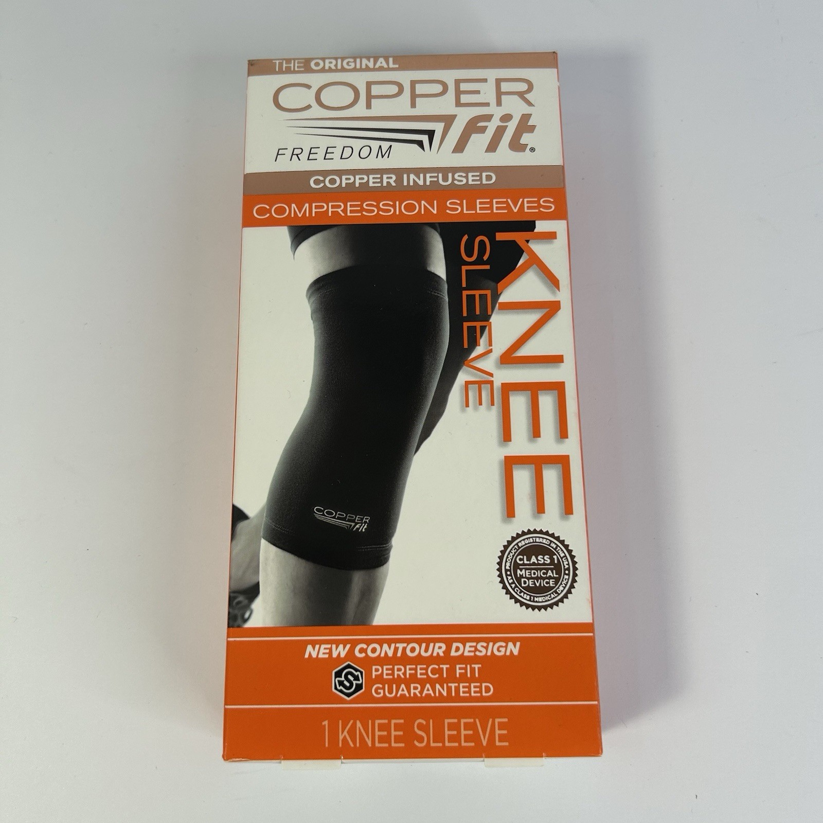 Copper Fit Freedom Copper Infused Compression Knee Sleeve Size L Unisex Black