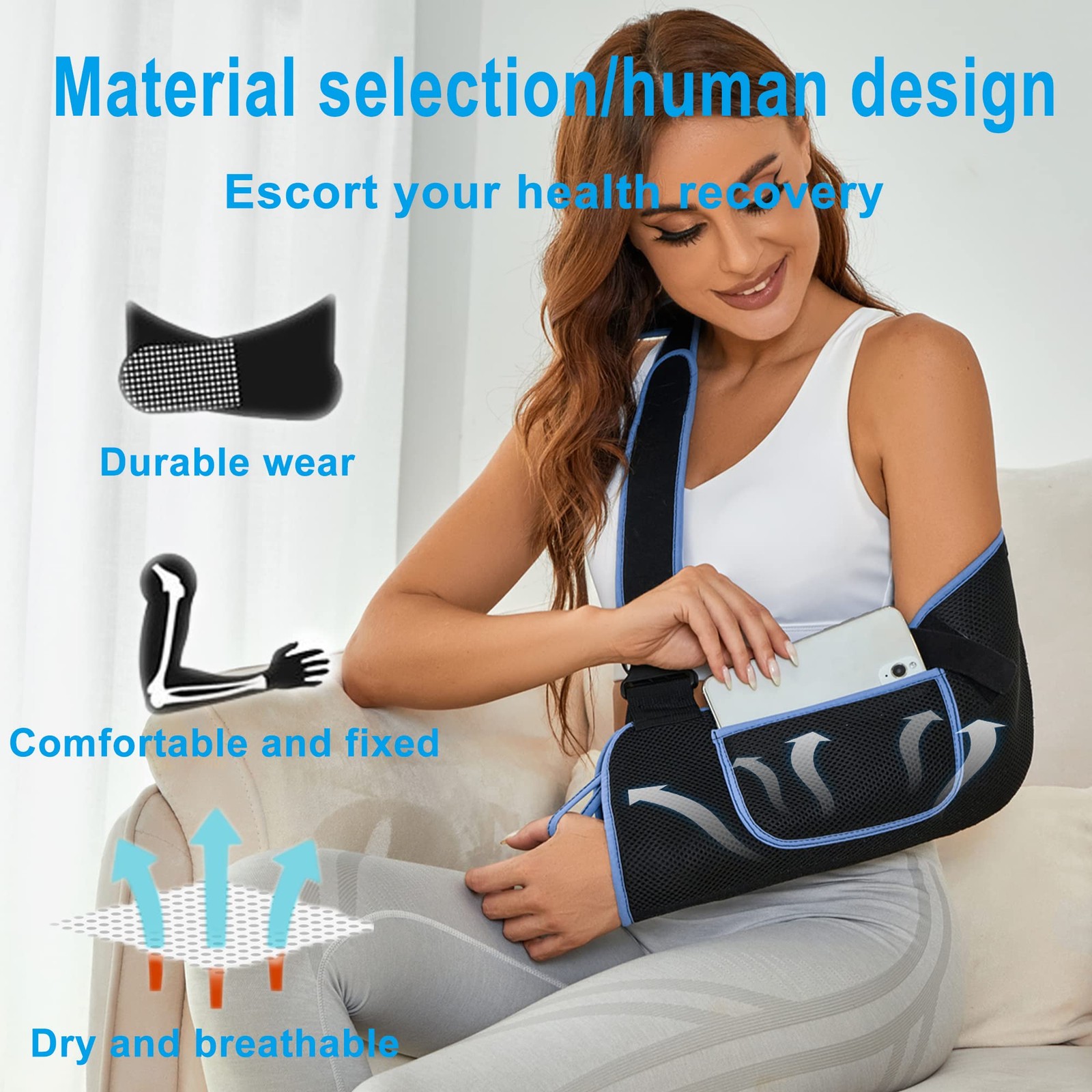 Arm Sling Shoulder Immobilizer – Rotator Cuff Support Brace – Comfortable Med…