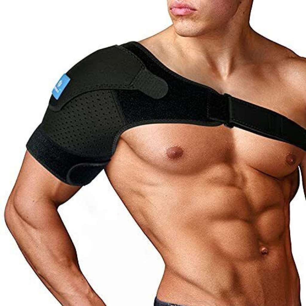 Sixora Shoulder Brace Adjustable Shoulder Strap (Black) Regular Size 30″-40″