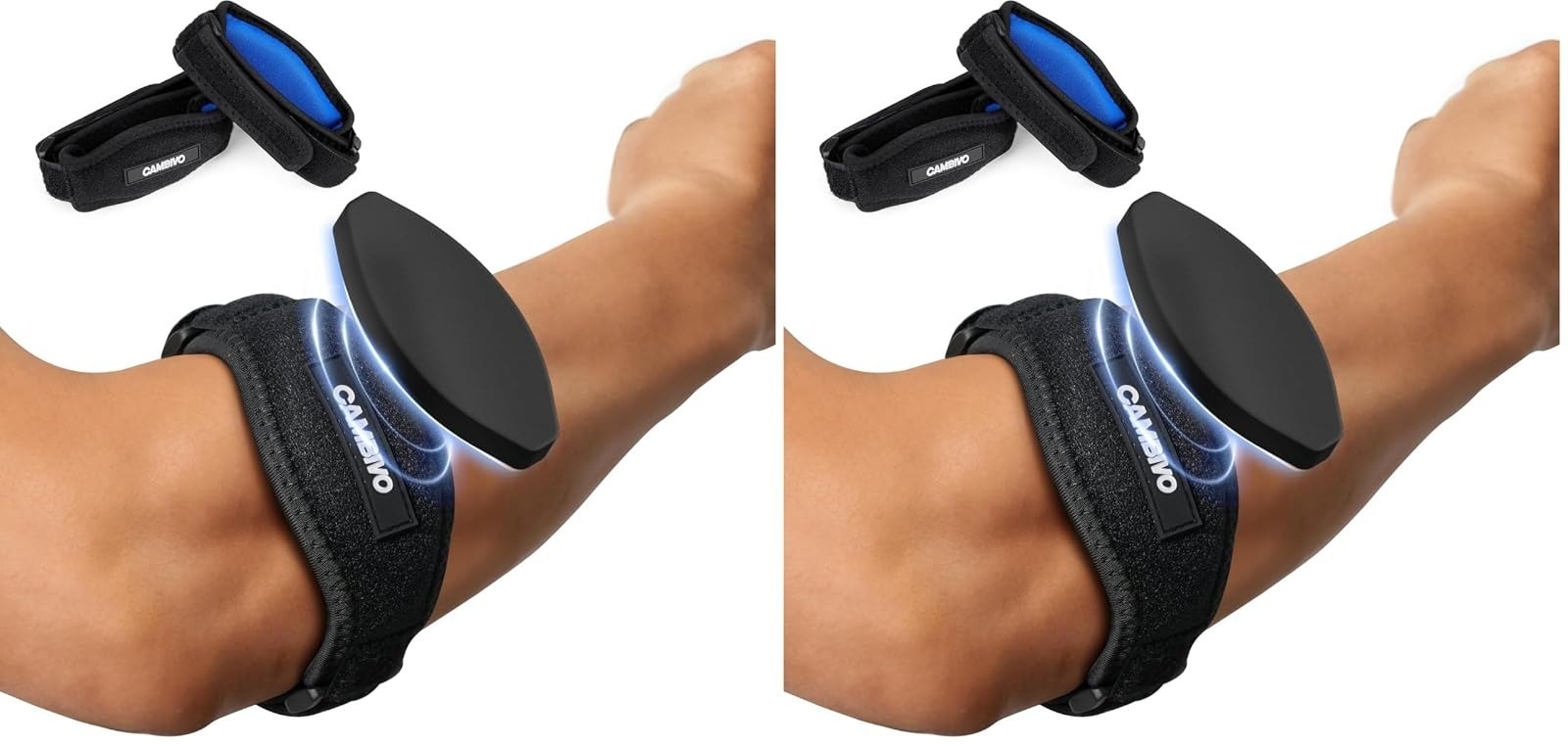 CAMBIVO Tennis Elbow Brace Straps 2 Pack Adjustable Tendonitis Support