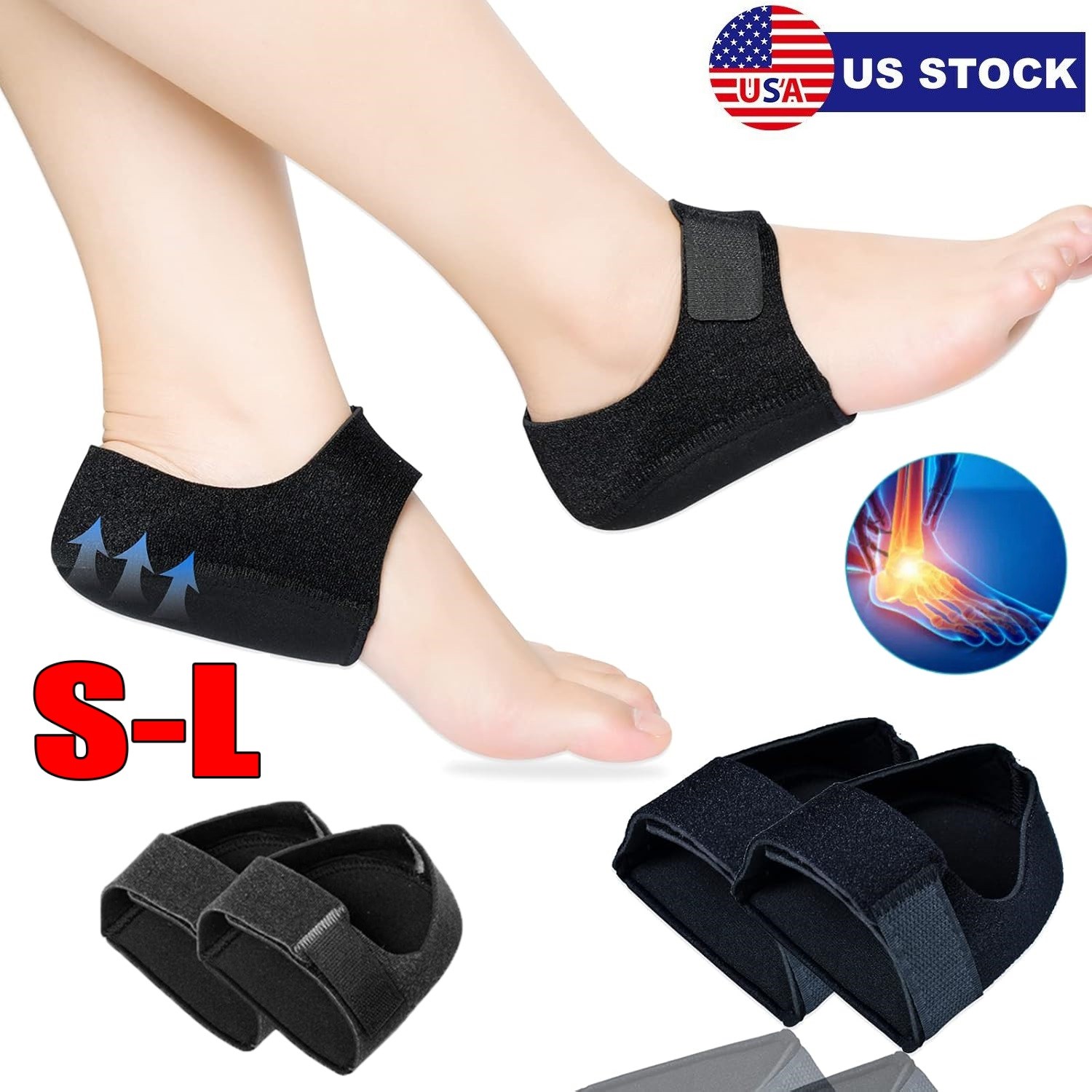 2× Plantar Fasciitis Heel Cups Heel Pain Heel Spur Cracked Heels Women Men USA