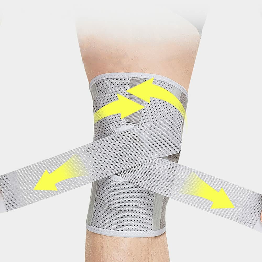 2 Pack Knee Compression Sleeve Brace for Men & Women One Size Gray NEW