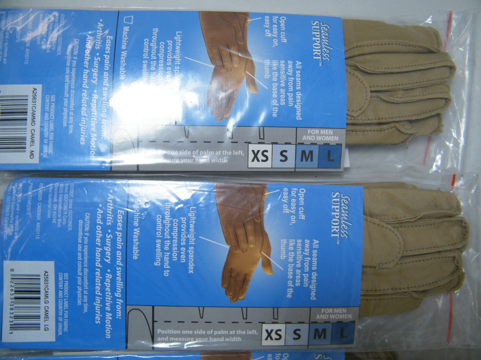 (4) PAIRS ISOTONER THERAPEUTIC GLOVES EASES PAIN & SWELLING S, M, & L