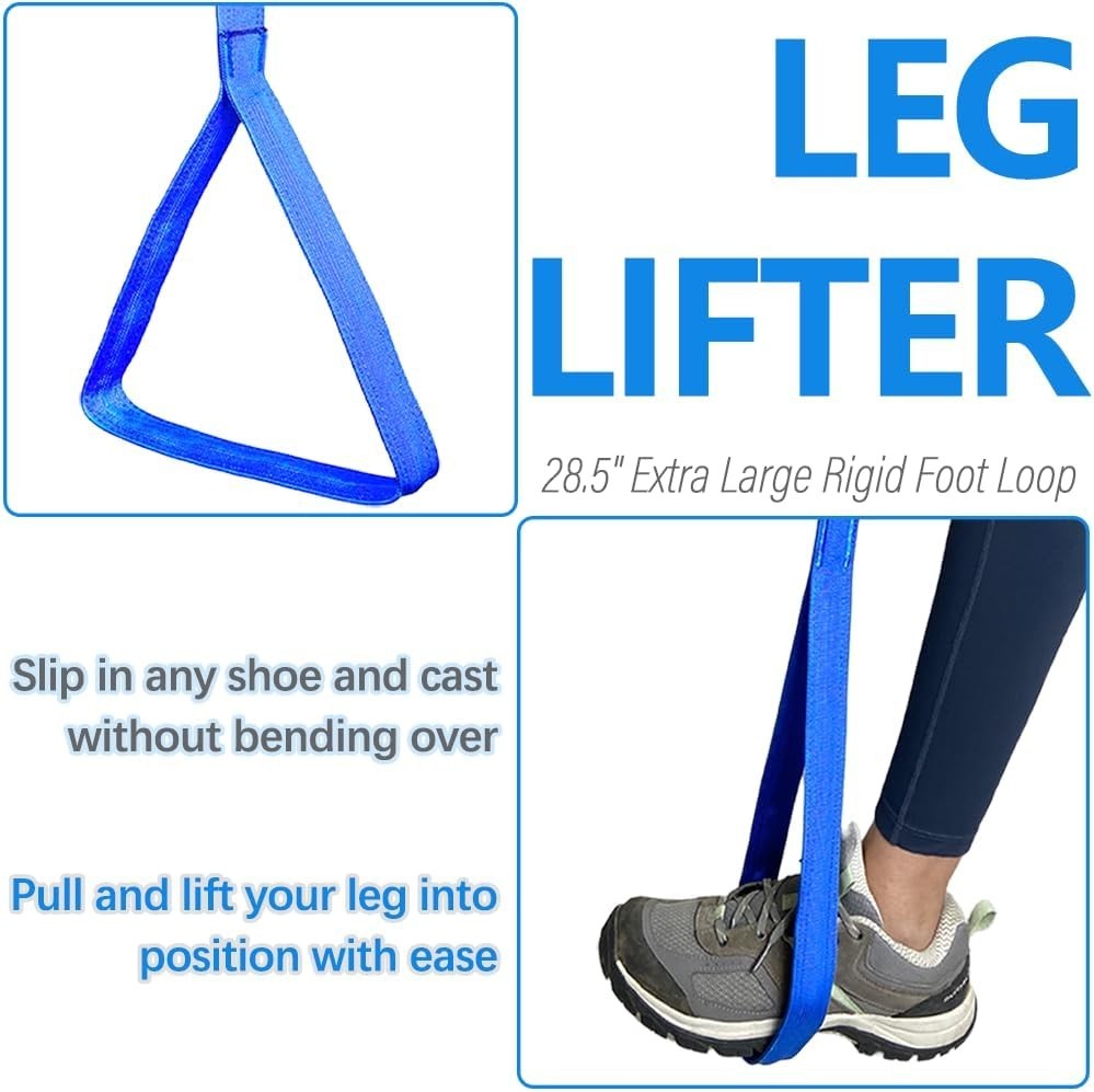 42 Inch Leg Lifter Strap Rigid Multi Loop for Hip Knee Surgery Recovery Bed Car
