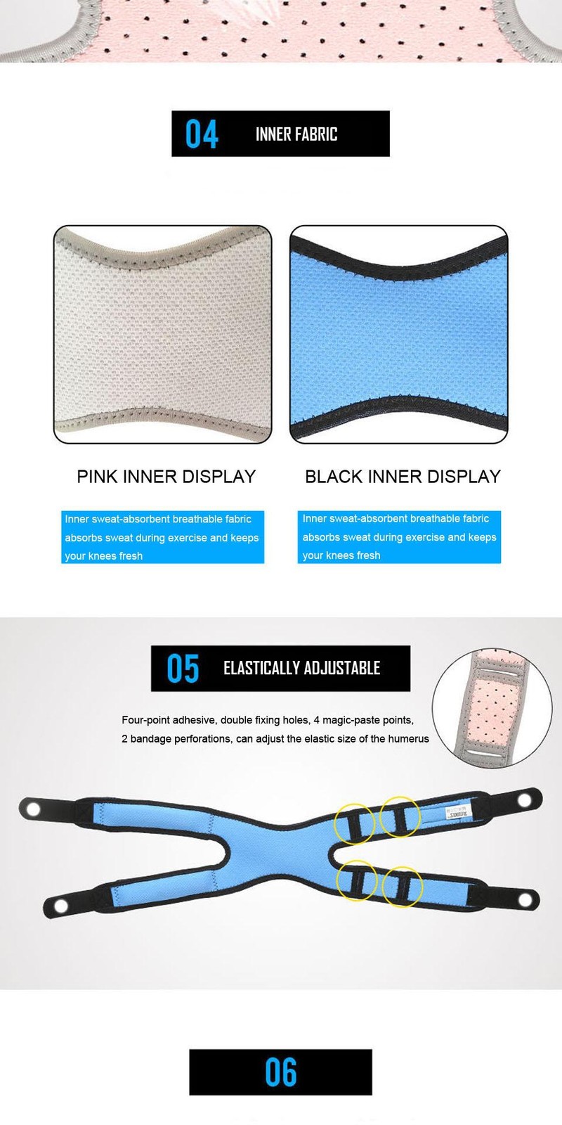 Aolikes 1pcs Adjustable Patella Knee Strap with Double Compression Pads Knee Sup