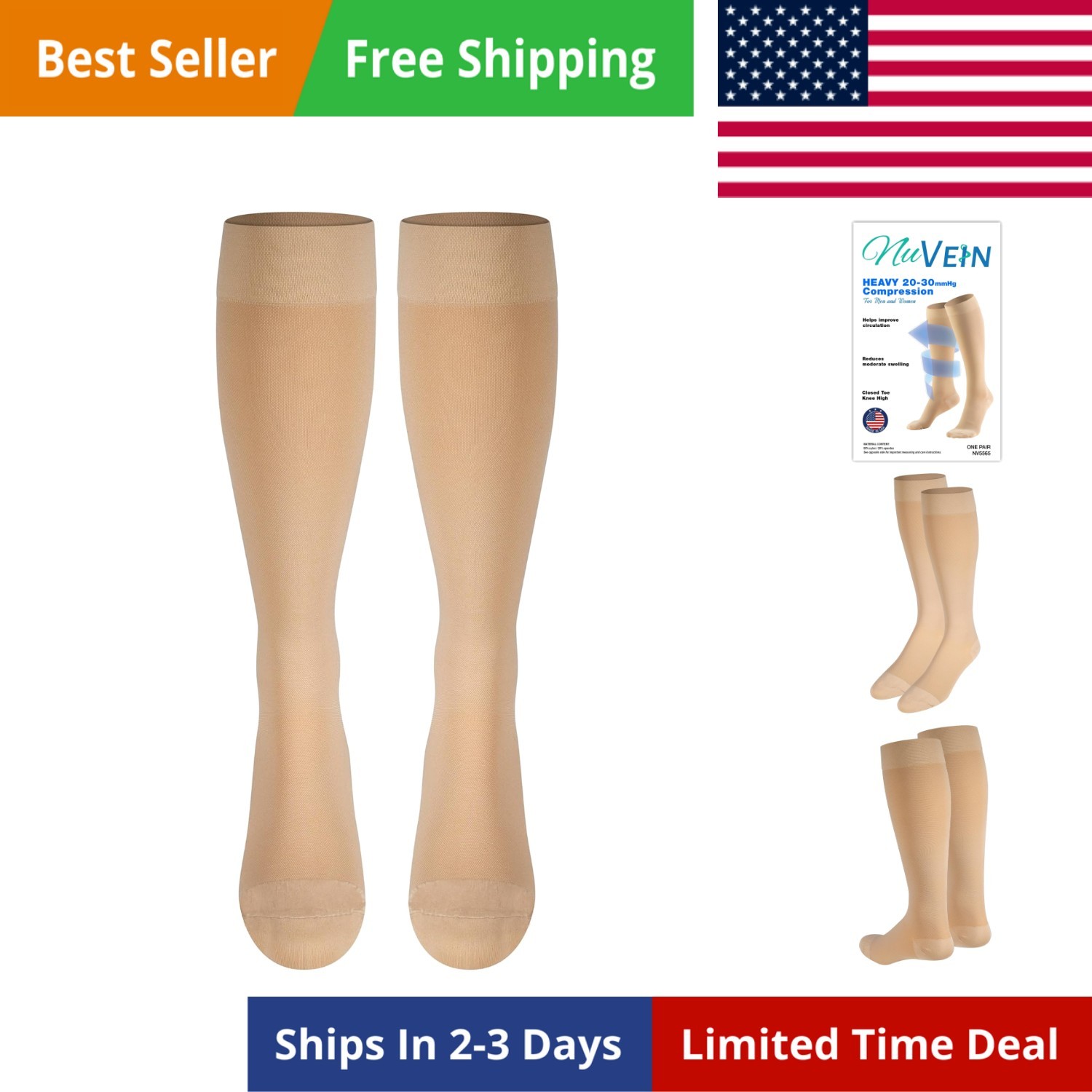 Medical Compression Stockings, 20-30 mmHg Support for Women & Men, Knee Lengt…