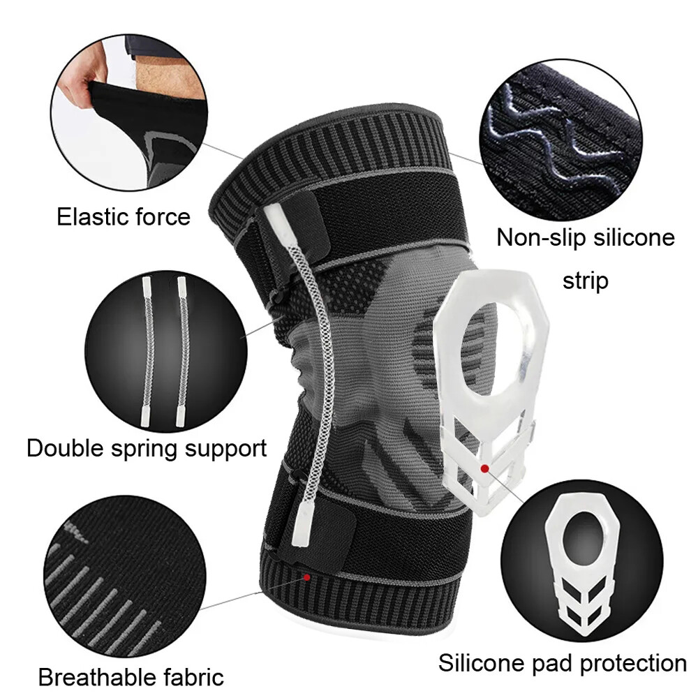 Knee Sleeve Compression Brace Support Joint Pain Arthritis Relief Running Sports