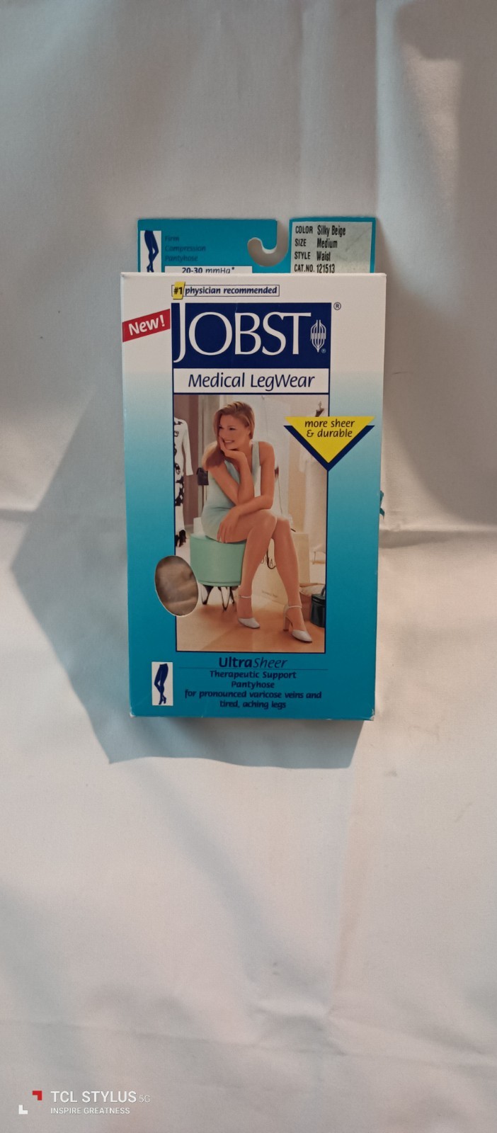 Jobst Womens UltraSheer Sz Med Silky Beige Compression Pantyhose 20-30 mmHg