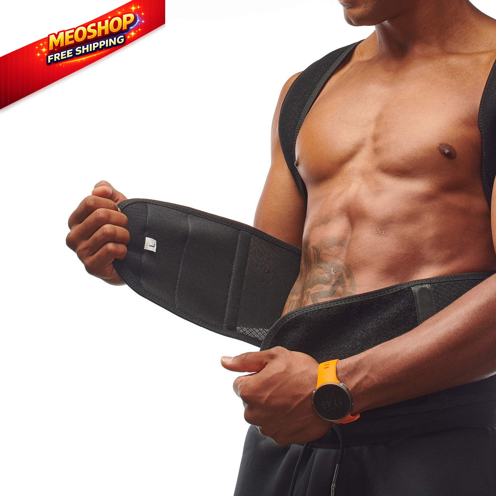Selbite Posture Corrector for Men and Women – Medium (Waist 34”-40”), Black