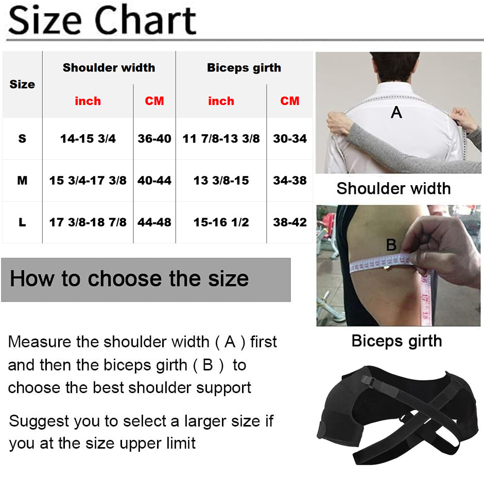 Men’s Double Shoulder Brace Adjustable Shoulder Support Belt Back Pain Relief