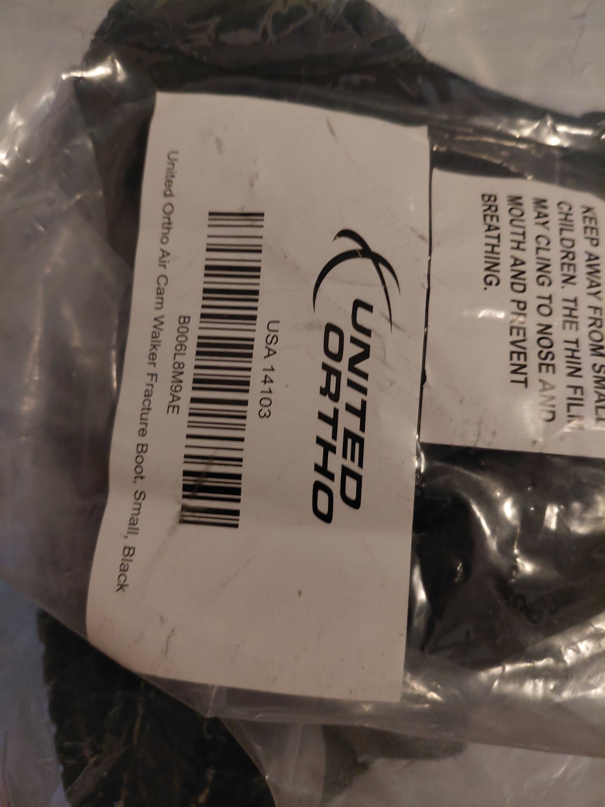 United Ortho Air Cam Walker Fracture Boot, Stabalizing Cast, Small, Black