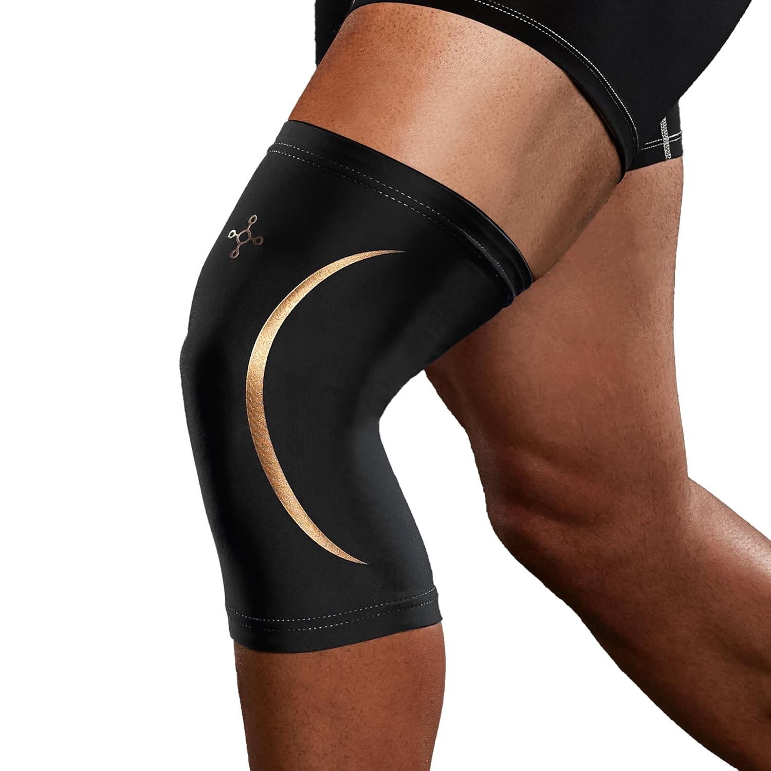 Tommie Copper Knee Compression Sleeve (L/XL, Black), 15-20 mmHg, 4D Stretch & No
