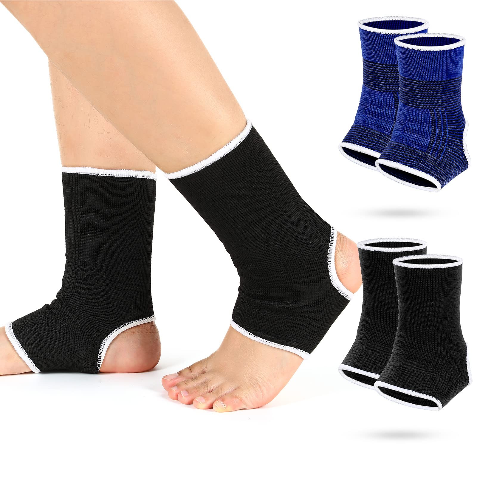 4 Pieces/ 2 Pair Kids Ankle Support Brace Elastic Kids Compression Socks Knit…