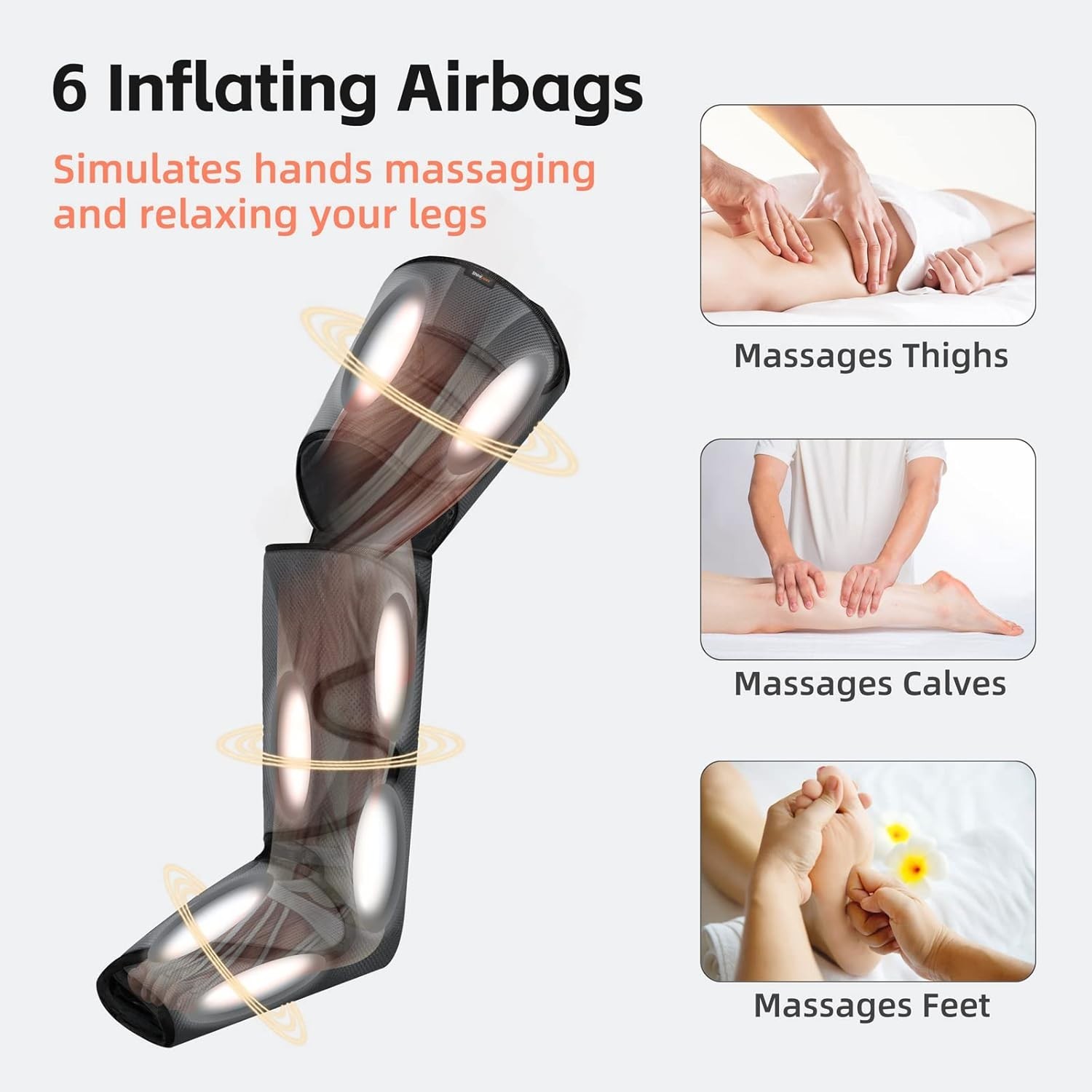 Air Compression Massager for Circulation and Pain Relief, Extenders Wrap, Corded