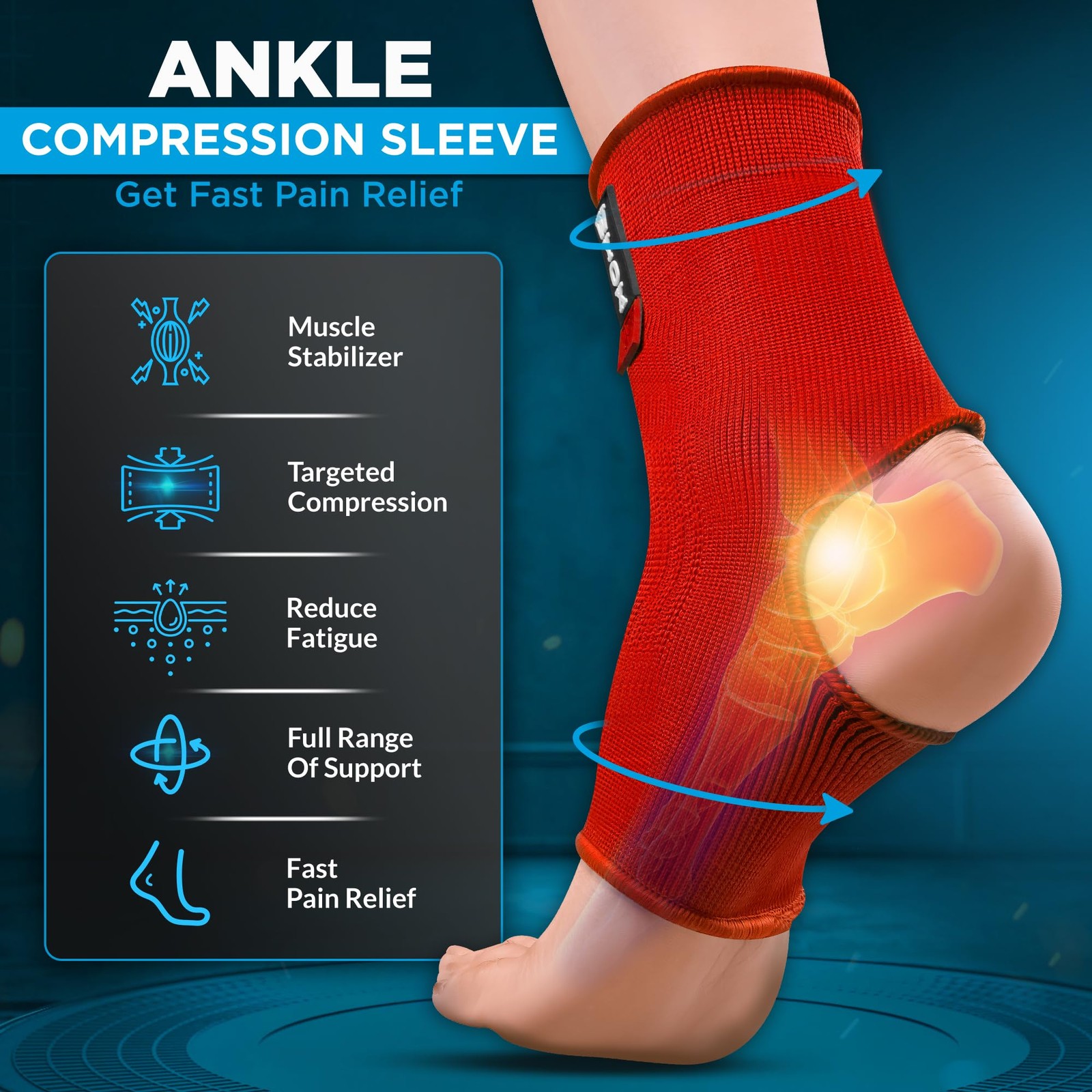 WYOX Women, Men, and Youth – Plantar Fasciitis Brace, Ankle Support Brace for…