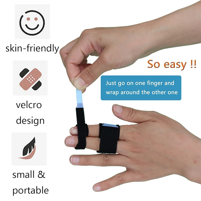 Pexmen 1/2/5/10Pcs Buddy Tape Finger Straps With Padded No-Slip Hook and Loop