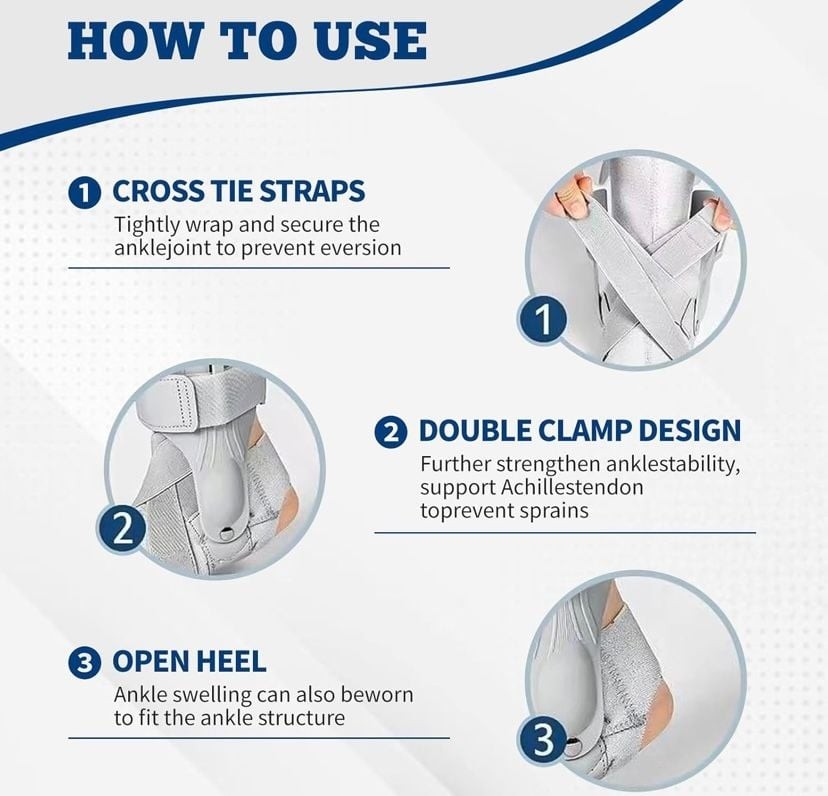 DYUEOK 2.0 Ankle Brace with Side Stabilizers – Adjustable Ankle Support Sprained