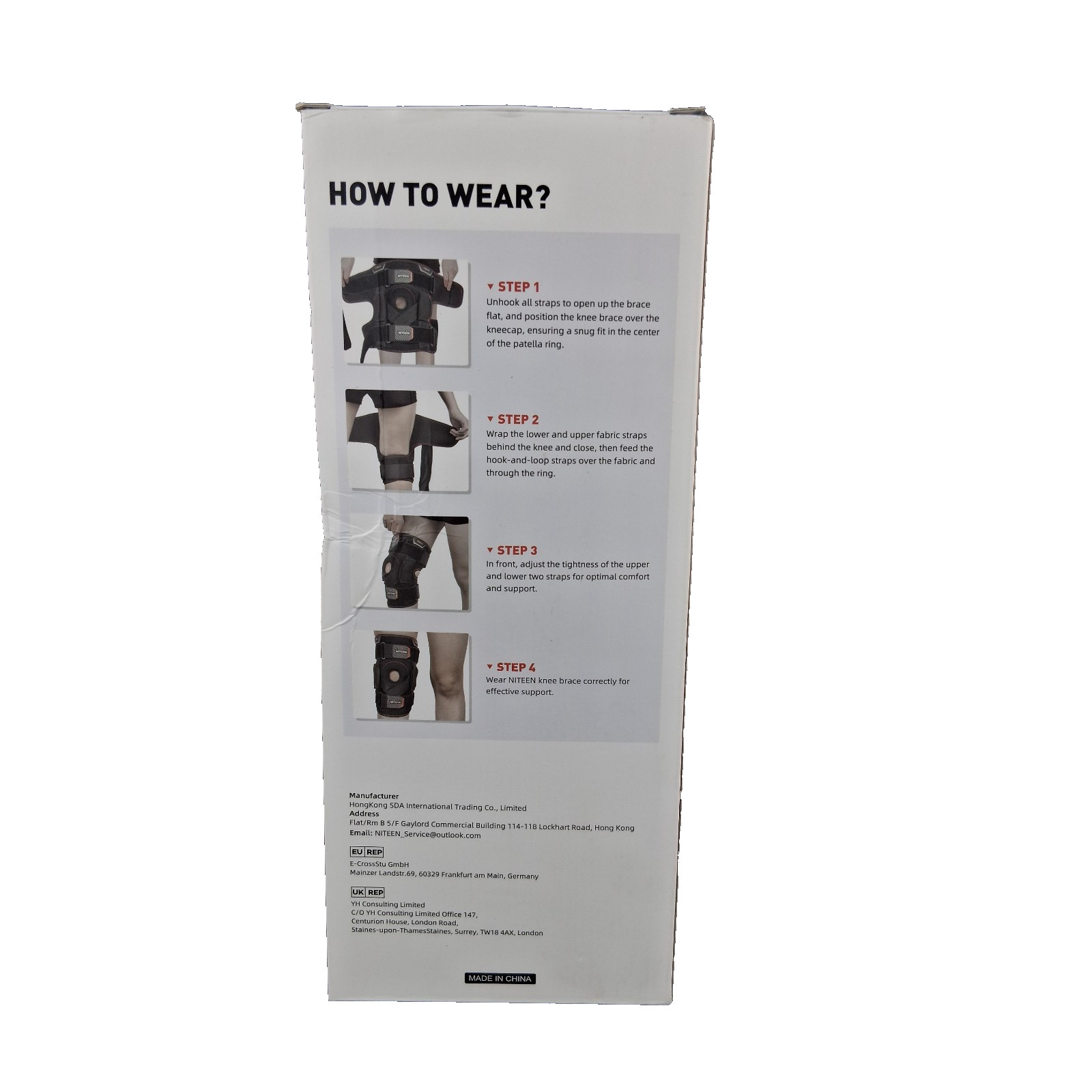 NITEEN Hinged Knee Brace Knee Pain with Side Stabilizers Knee Braces Unisex L