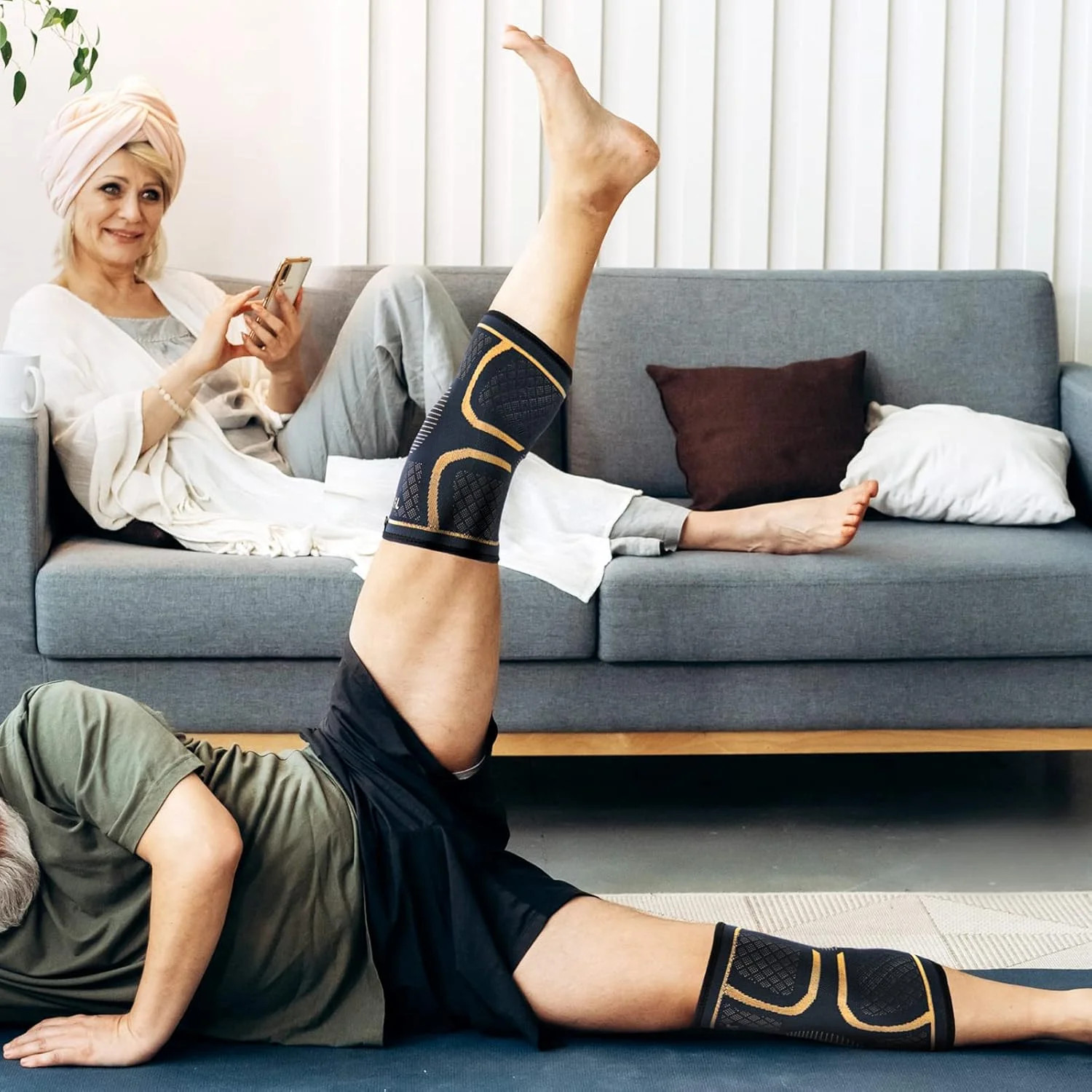 Copper Knee Brace 2 Pack for Men & Women, Compression Sleeve, 4X~Large