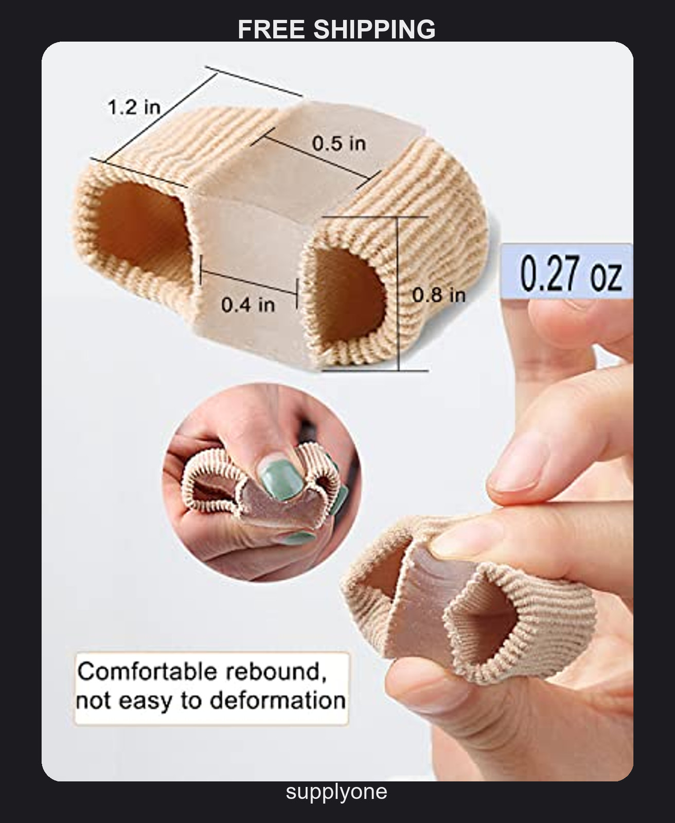 2 Pack Gel Toe Spacers for Bunion Relief and Overlapping Toes