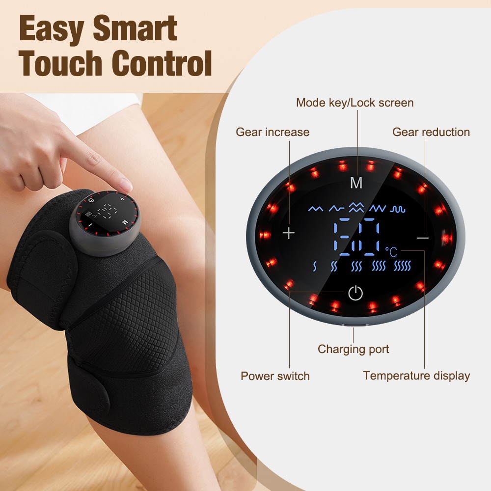 Electric Heated Vibration Knee Joint Brace Therapy Shoulder Massager Pain Relief