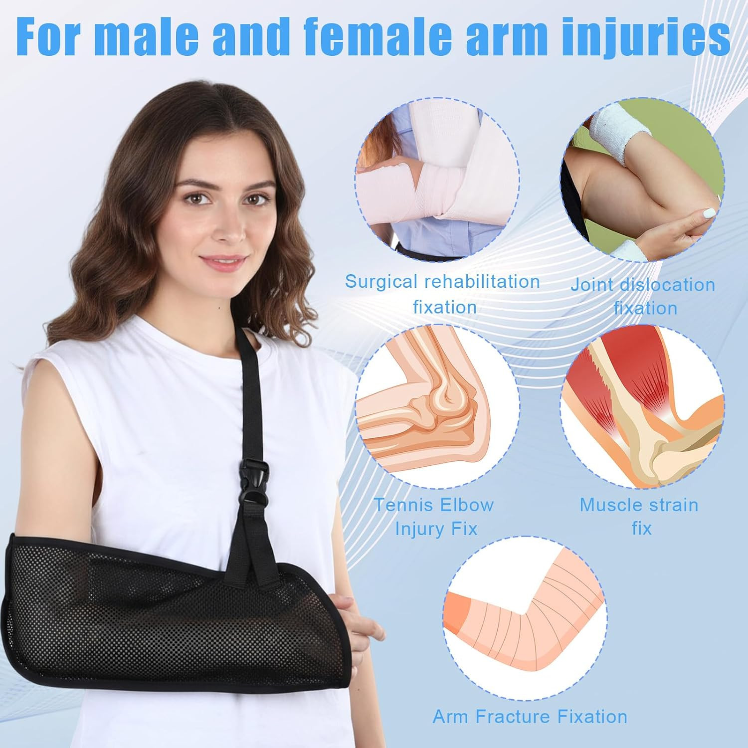 Mesh Arm Shoulder Sling,Medical Shoulder Immobilizer Arms Brace,Black | for S…