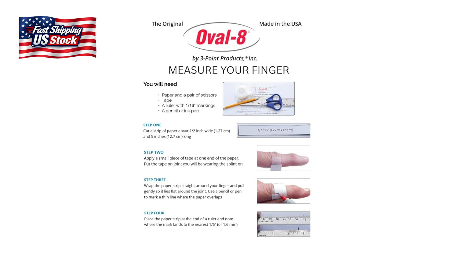3-Point Products Oval-8 Finger Splint, Size 13, Pack of 1, Beige | Support and P