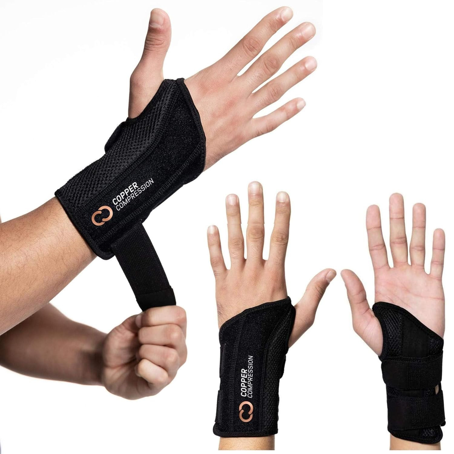 Advanced Wrist Brace-Copper Infused Adjustable Orthopedic Support Splint for Pai