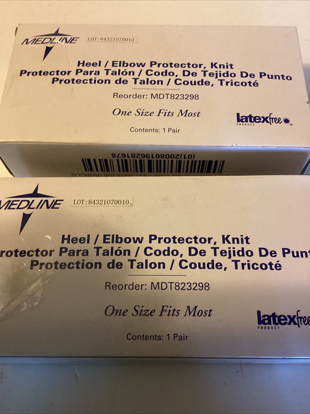 2 Pair Medline Knit Heel Elbow Protector MDT823298 One Size Fits Most Latex Free