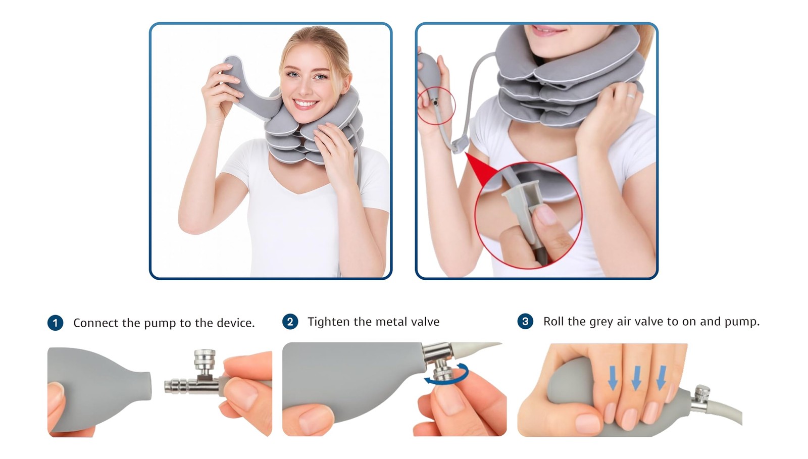 FDA Registered Neck Traction Device for Pain – Inflatable Cervical Neck Stret…