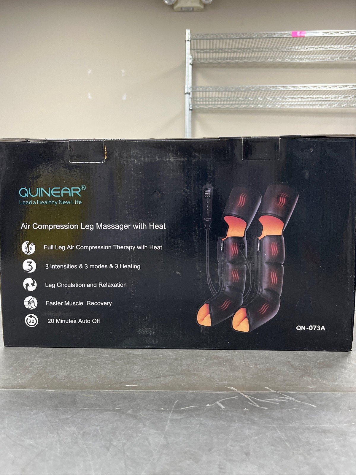 QUINEAR Leg Massager, 3-in-1 Foot Calf & Thigh Massager with Heat and Compressio