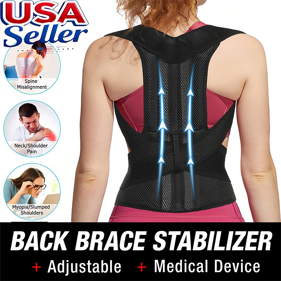 Full Back Posture and Neck Humpback Corrector – for Women and Men -Support Brace