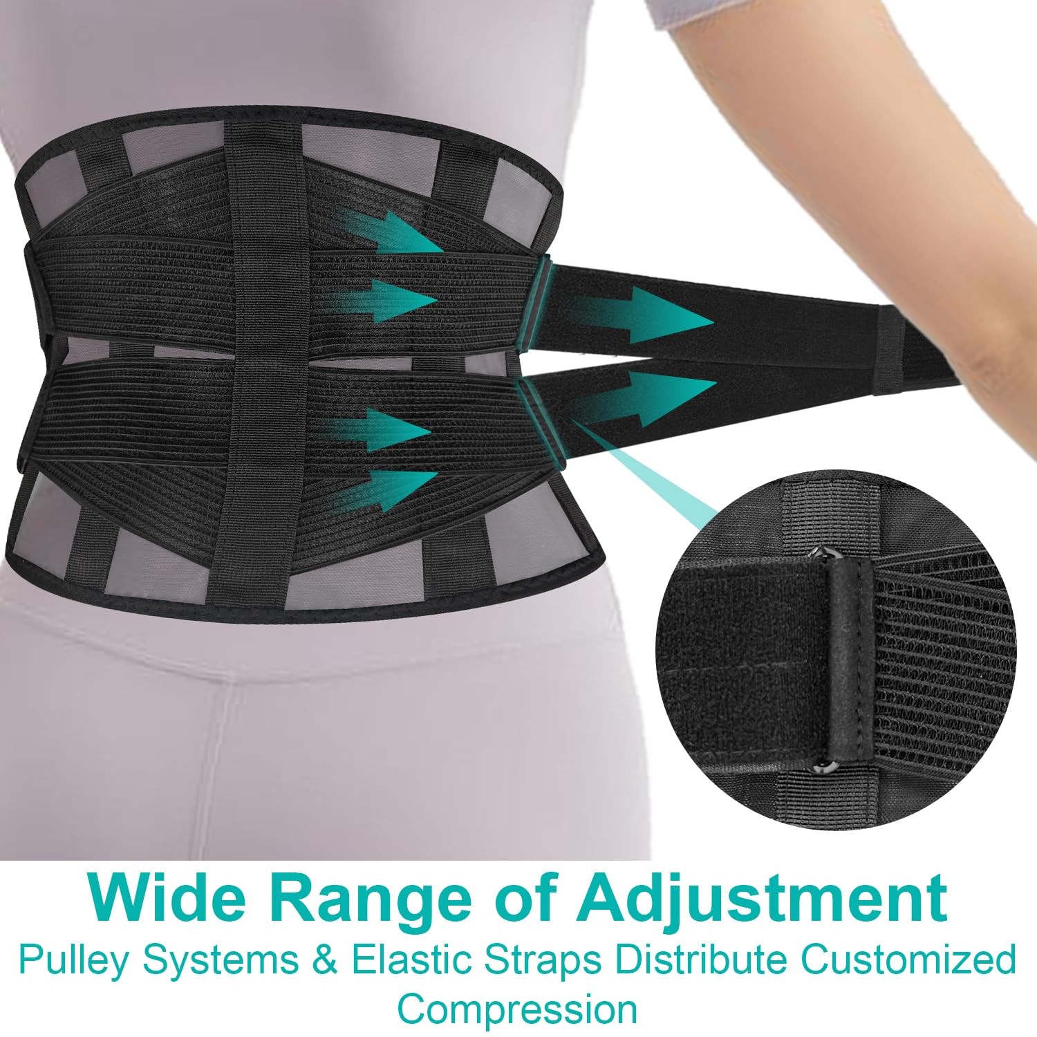 TitanGuard Ultra Thin Lumbar Support Brace for Women & Men – S/M, Black