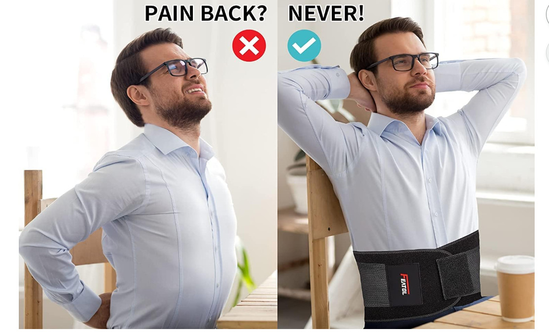 FEATOL Back Brace Support Belt-Lumbar Support Back Brace for Back Pain, Sciatica