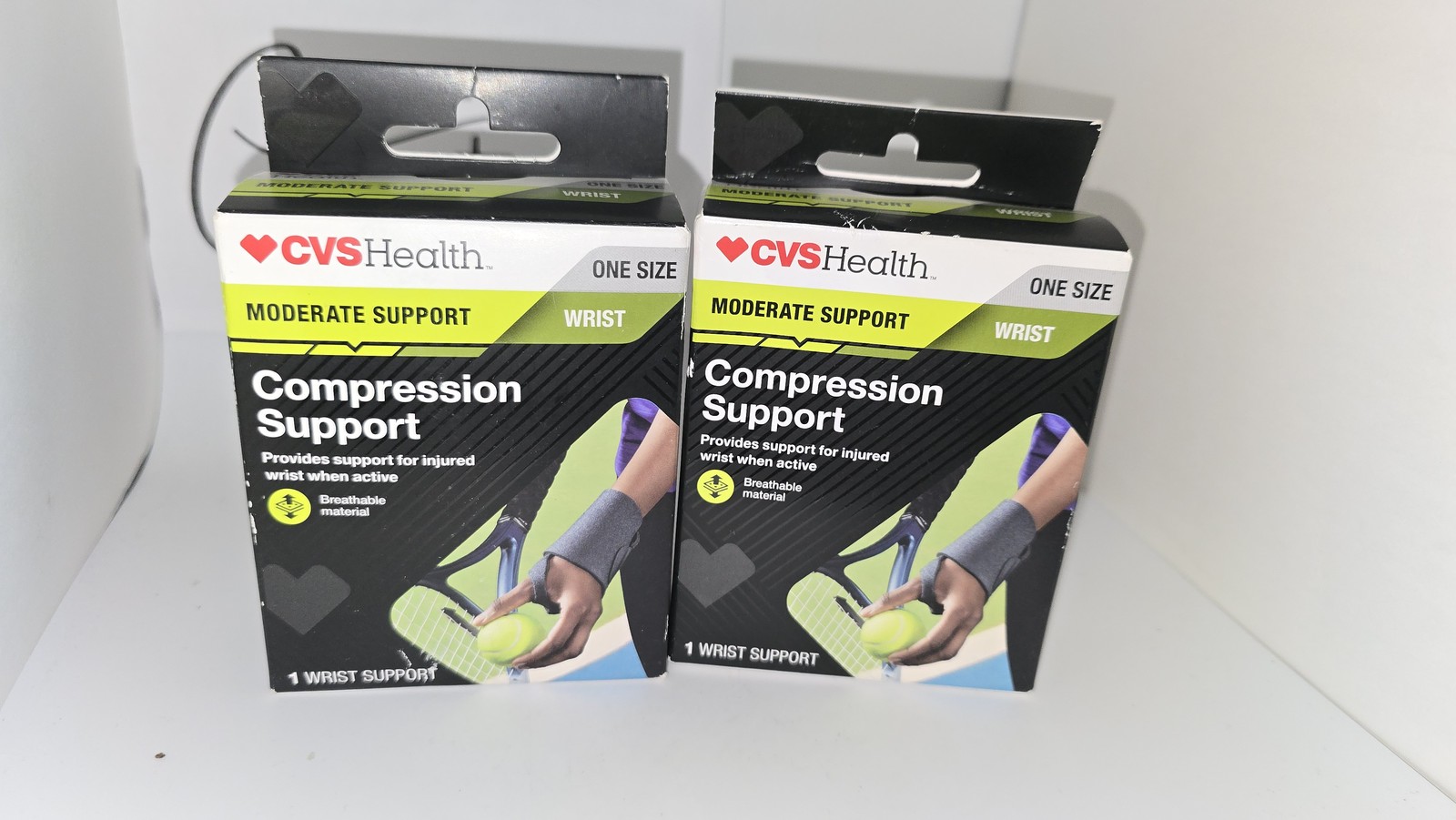 2 Pack CVS Health Wrist Compression Support Brace Moderate Adjustable One Size