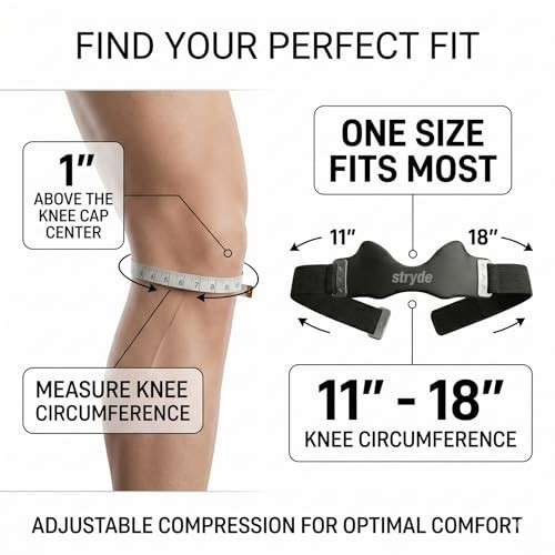 Stryde Precision Knee Strap – Premium Stryde Knee Strap with Silicone Lock-Po…