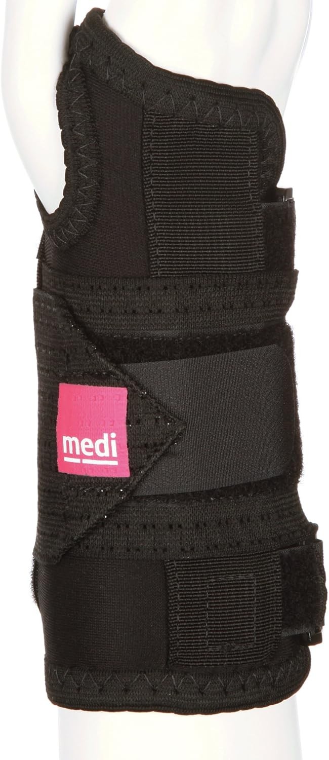 Mediven Premium Wrist Brace Adjustable Compression Strap Left Hand (Black) Small