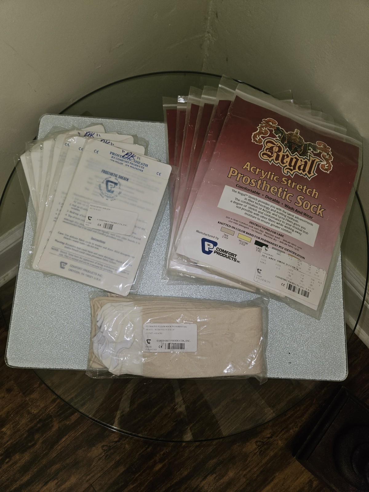 13 Pcs Prosthetic Sock Lot Comfort Products Inc Size MDRG – 3-S