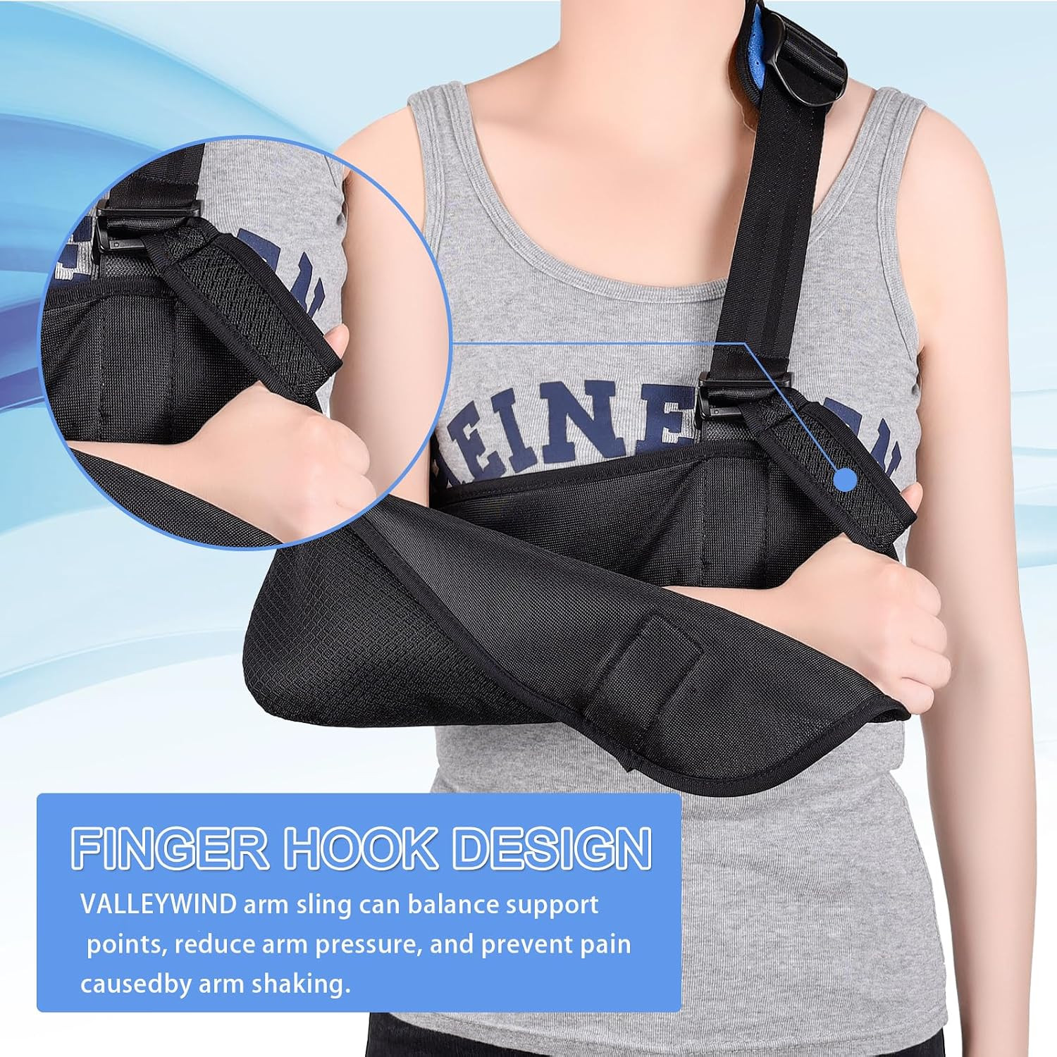Breathable Arm Sling Shoulder Immobilizer for Men Women (M) | Lightweight Arm…
