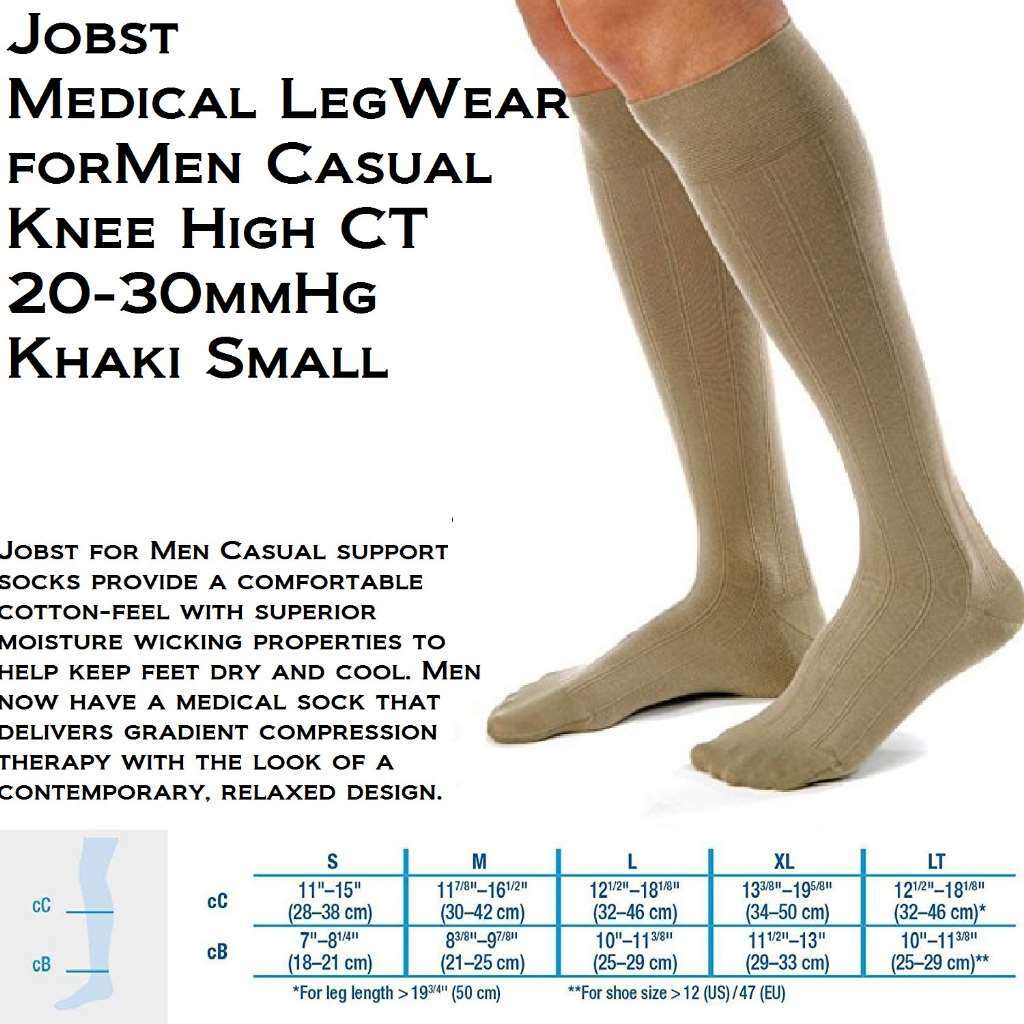 Jobst forMen Casual Knee High CT 20-30 mmHg Khaki Small