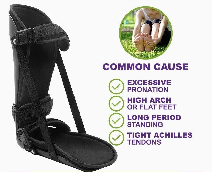 Plantar Fasciitis Posterior Night Splint Wellness Cast Color Black Size Medium