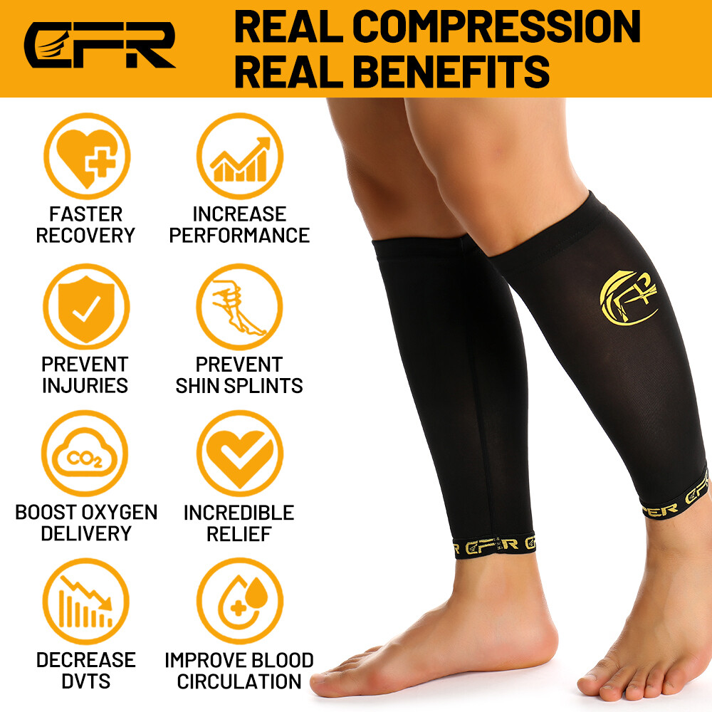 COPPER Compression Calf Sleeve Running Leg Support Brace Sport Shin Splint Socks