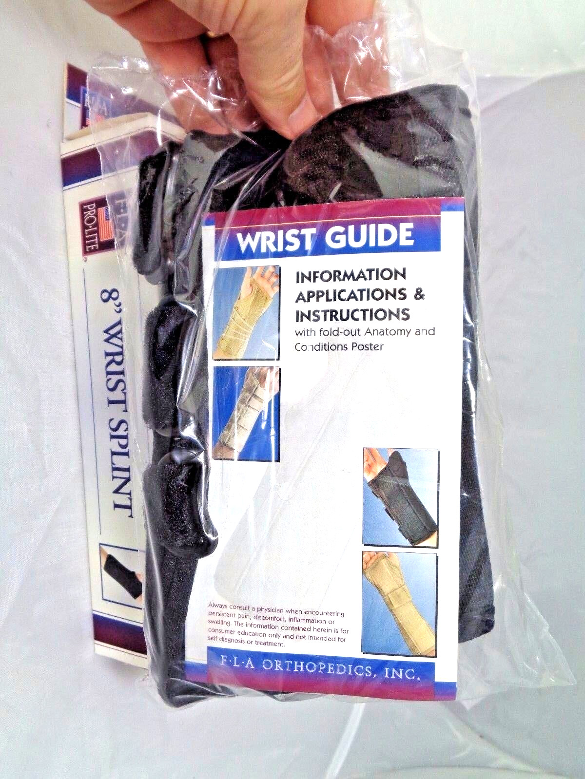 F-L-A PRO LITE 8″ LEFT WRIST SPLINT Size XL; Professional Grade