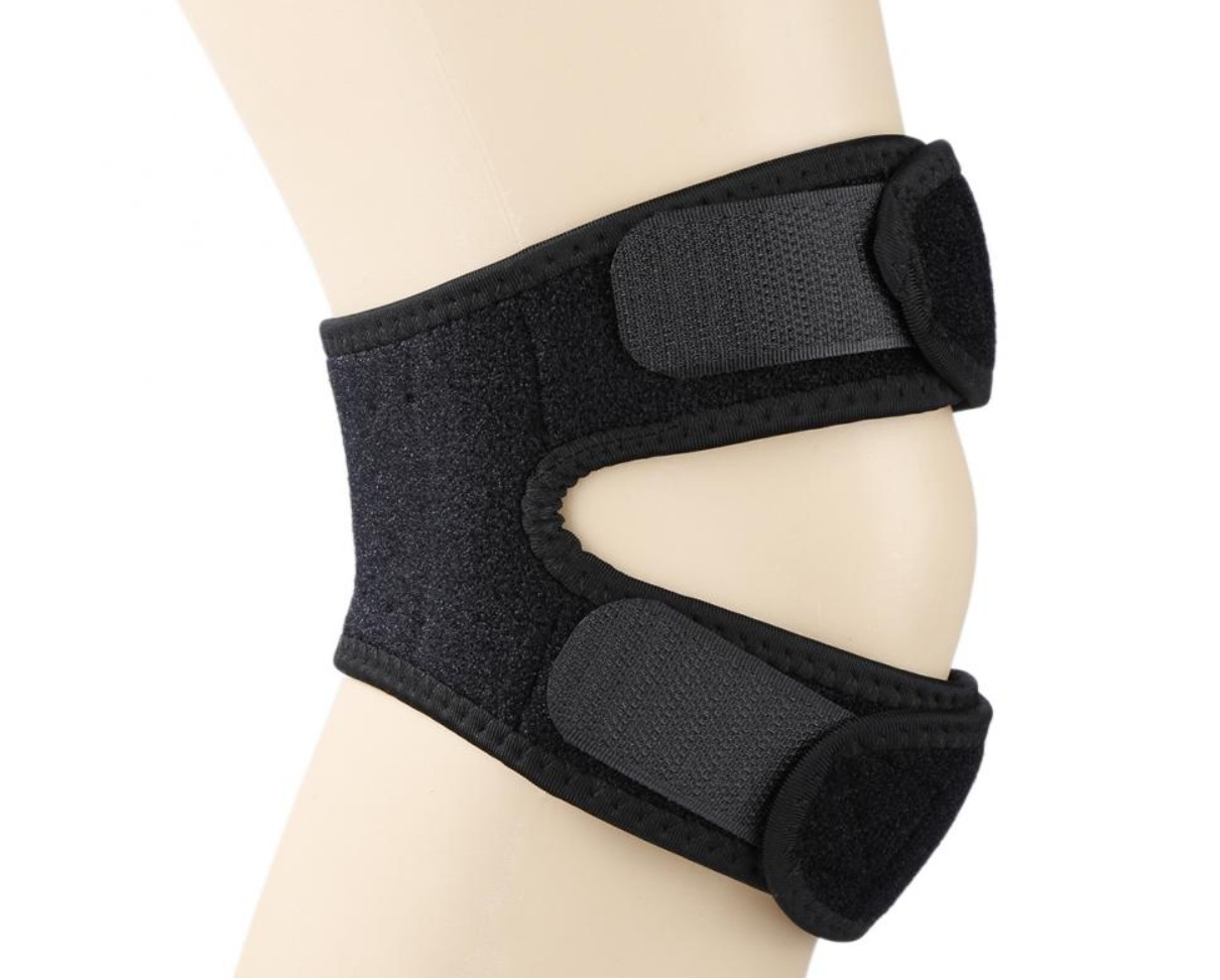 Knee Support -Double Head Patella Knee Brace Adjustable Strap Breathable