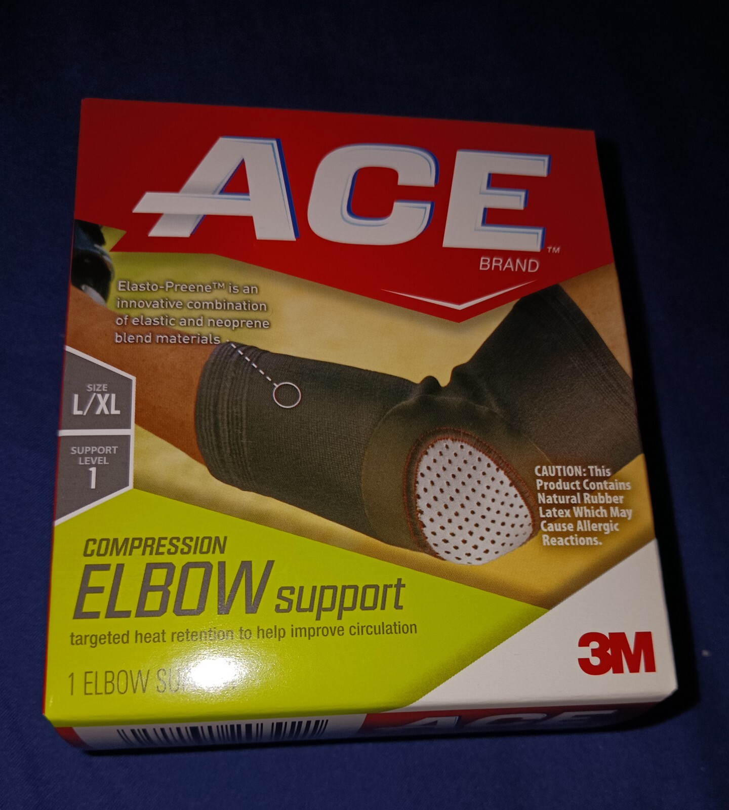 Ace Compression Elbow Support L/XL Heat Retention Improve Circulation 3M