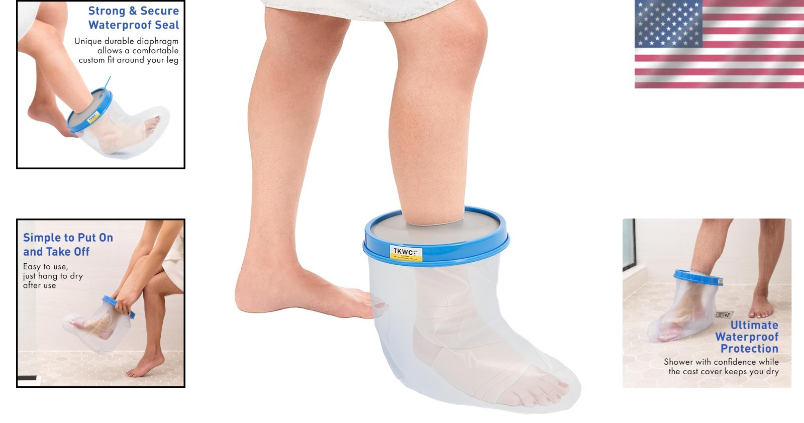 Adult Foot and Ankle Waterproof Cast Cover for Showering and Bathing Clear Vinyl